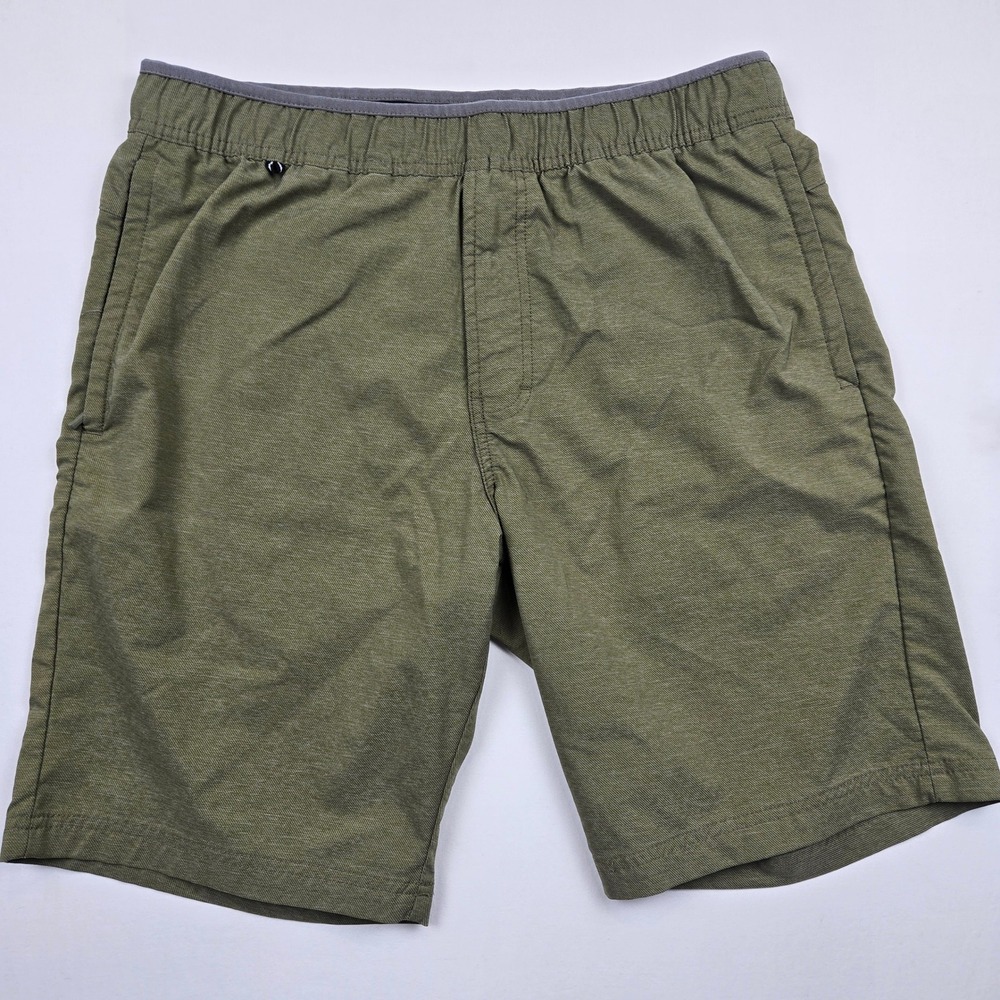 Voyager‎ Mens Medium Green Elastic Waist Performance Shorts Lightweight Outdoor